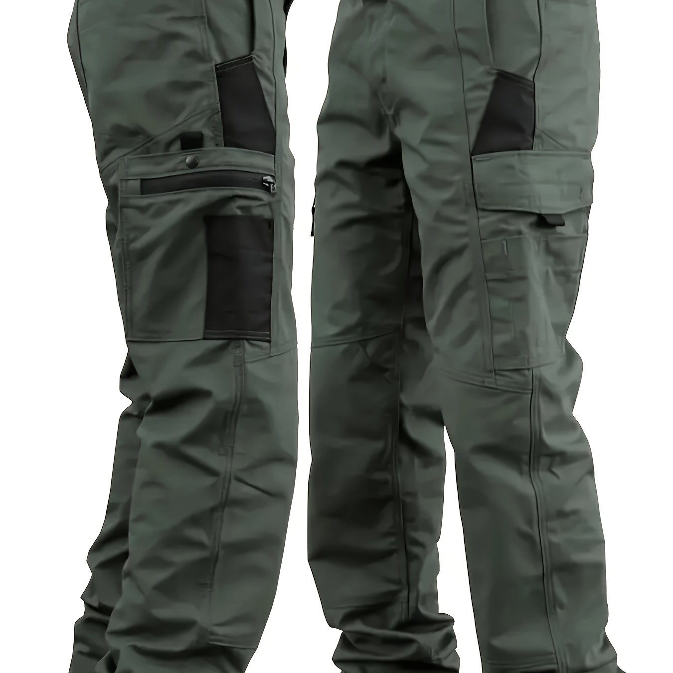 TEMU Men's Multi-pocket Cargo Pants, Loose Tactical Trousers, Durable Outdoor Hiking Pants, Elastic Waist With Zipper , Autumn Essentials