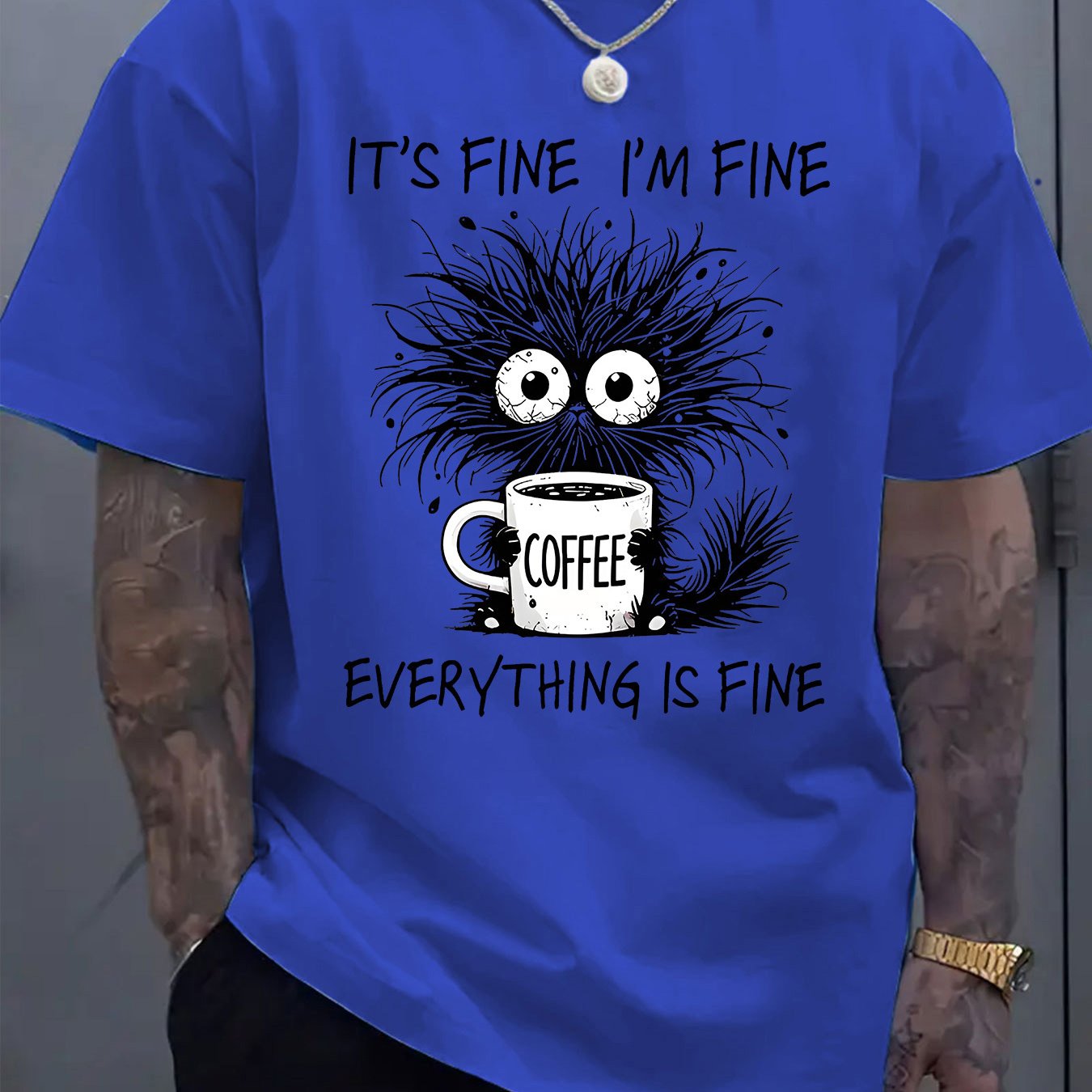 TEMU Fun Cartoon Cat Round Neck Short Sleeve T-shirt, Suitable For Daily Casual Commuting And Leisure Activities