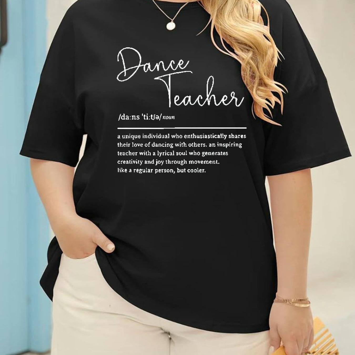 TEMU Lz2410292 Women's Breathable Polyester Activewear T-shirt - Lightweight Workout Top With Random Print, Round Neck Casual Tee For Gym, Dance &