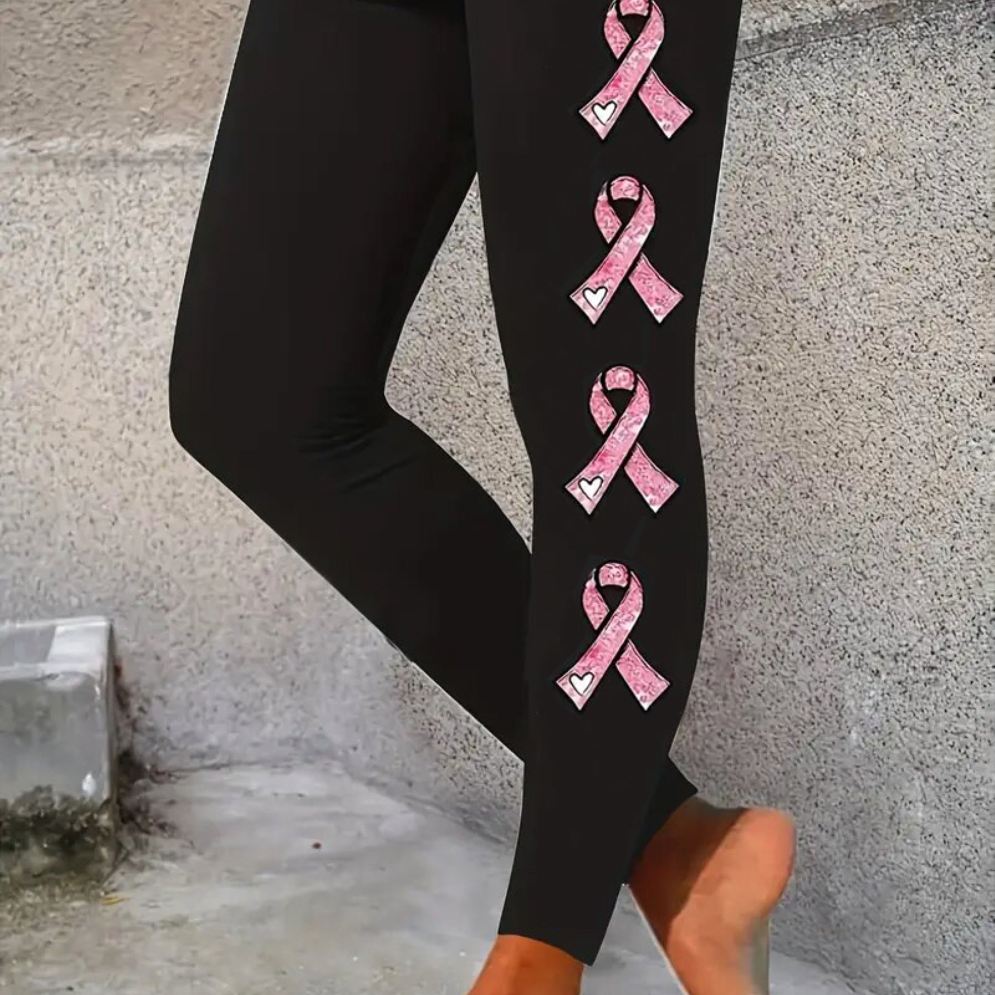 TEMU Women's High-waist Stretchy Leggings With Geometric Print - Casual, Comfortable & Machine Washable