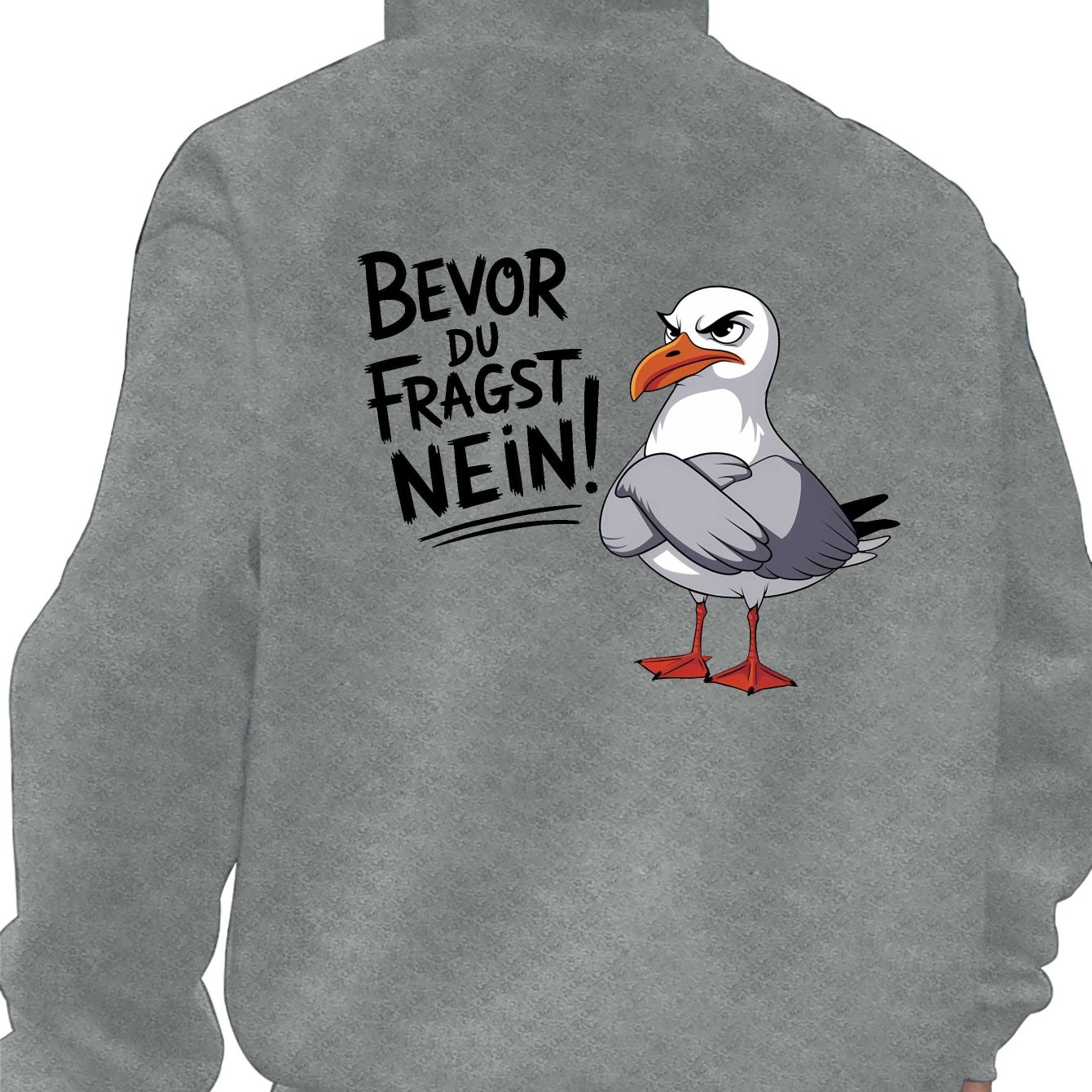 E-shop BEVOR DU FRAGST NEIN Große Größe Herbst Winter Trendige Herrenbekleidung Neuer Stil Rückendruck Sweatshirt Paar Hoodie, Vielseitiger Sport-