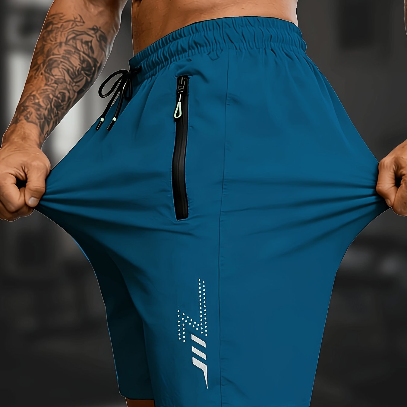 1pc Men's Quick-dry Swim Trunks - Lightweight And Breathable Polyester Fabric, Solid , Side Zipper And Drawstring, Perfect For Summer Beach, Pool, And Outdoor Activities