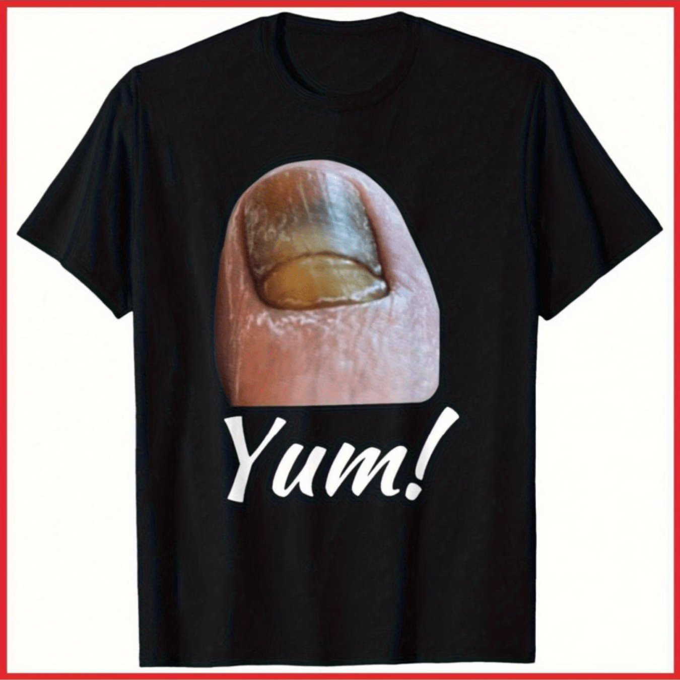 TEMU Men's Yum! Graphic T-shirt - Quirky And Fun, Soft And Breathable, Fashion, Design, Round Neck, Short Sleeve Summer Top, Casual Tee.