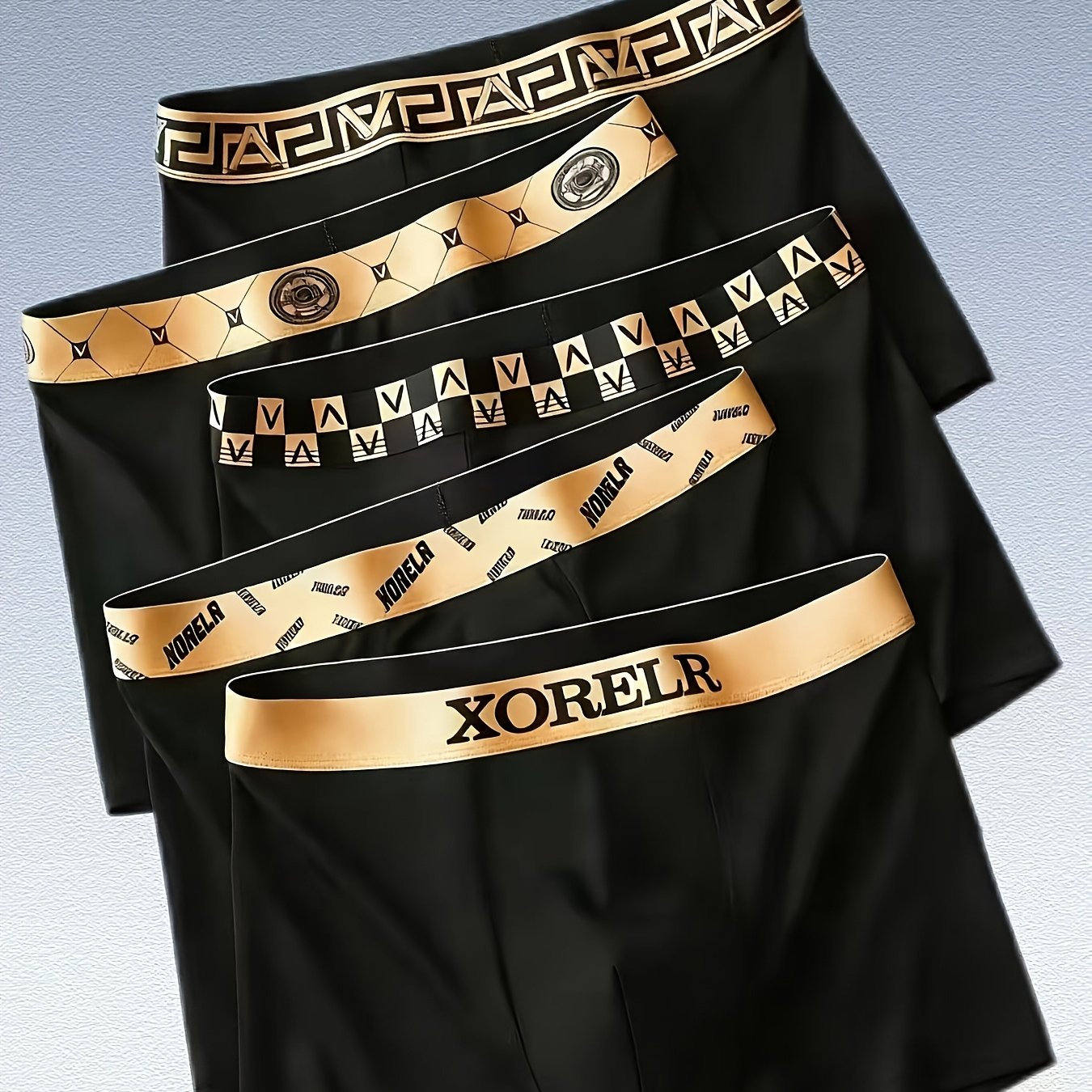 TEMU Random 1pc Men's Briefs With Geometric And Trendy Patterns, Light Luxury Texture, Details Show