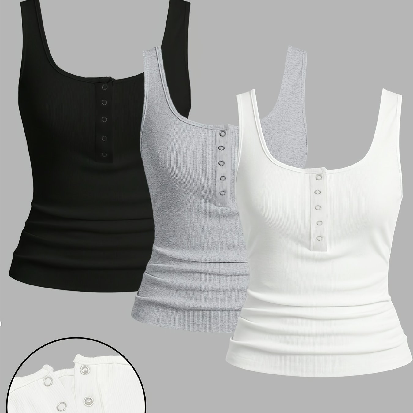 E-shop Plus Size, Neues Europäisches Amerikanisches Frühling Sommer Herbst Uni-Farben Bestseller Plus Size Tank Top Dreiteiliges Set