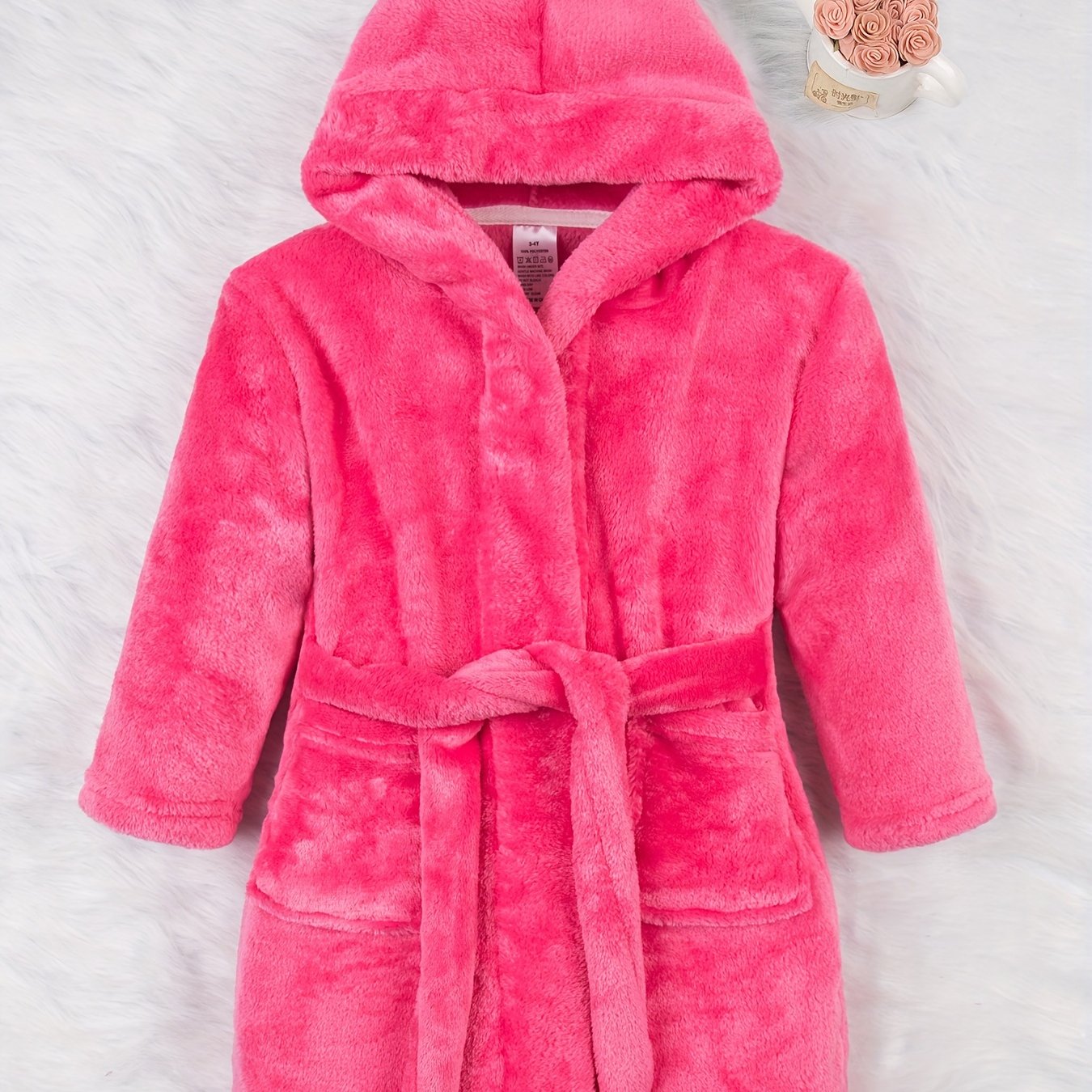 Label Is At The Side Seam Of The Hem Or Inside The Back Neck. Girls' Flannel Printed Soft And Comfortable Flannel Nightgown, Party Loungewear, Bathrobe. A Gift For Children Aged 2-11