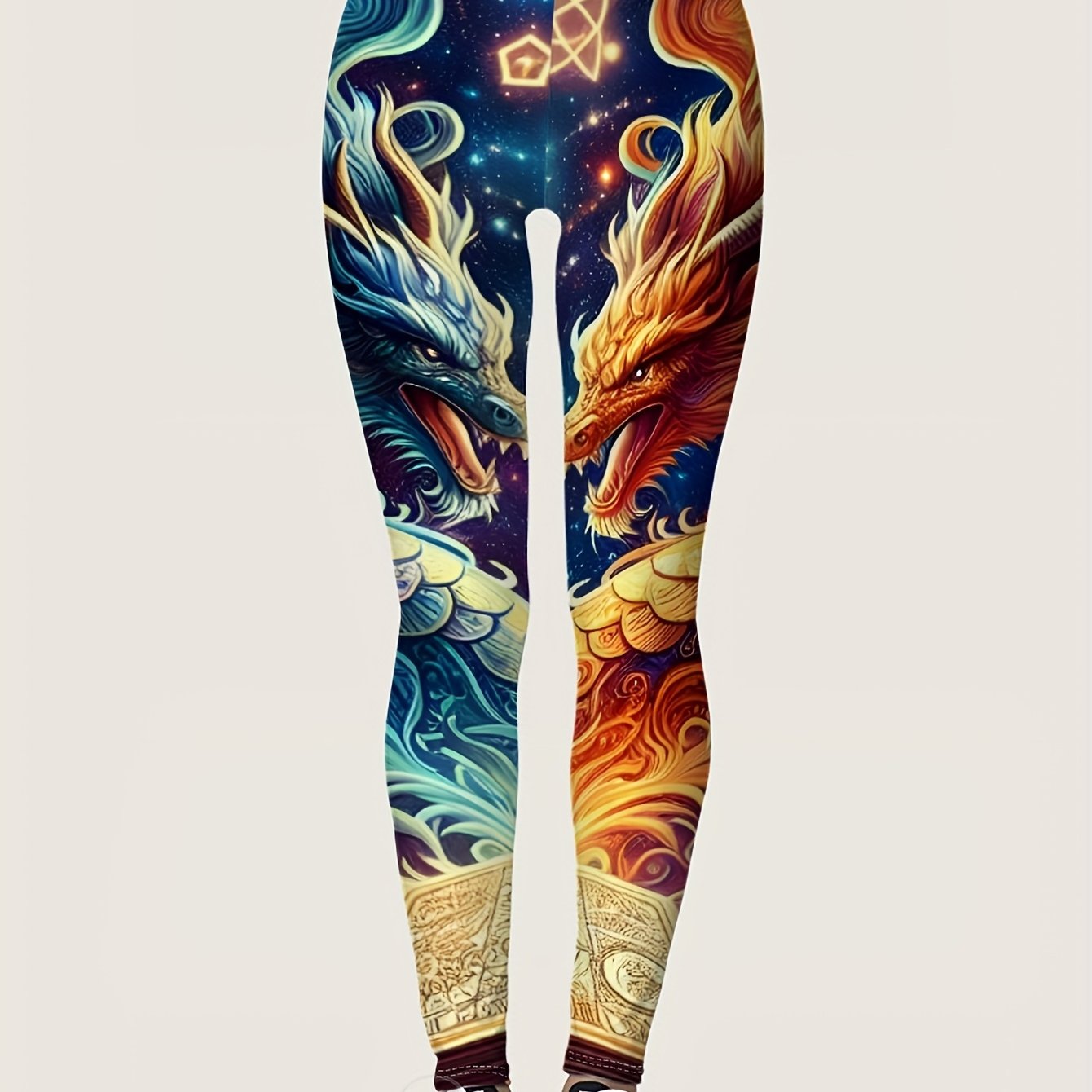TEMU Women's Printed Leggings - High-quality, , Comfortable With Patterns
