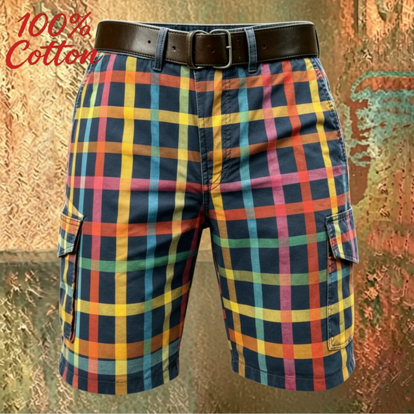 3d Printed Workwear-style Versatile Shorts (no Belt), Multi-pocket Style Y2k Style Summer Retro Men's Shorts