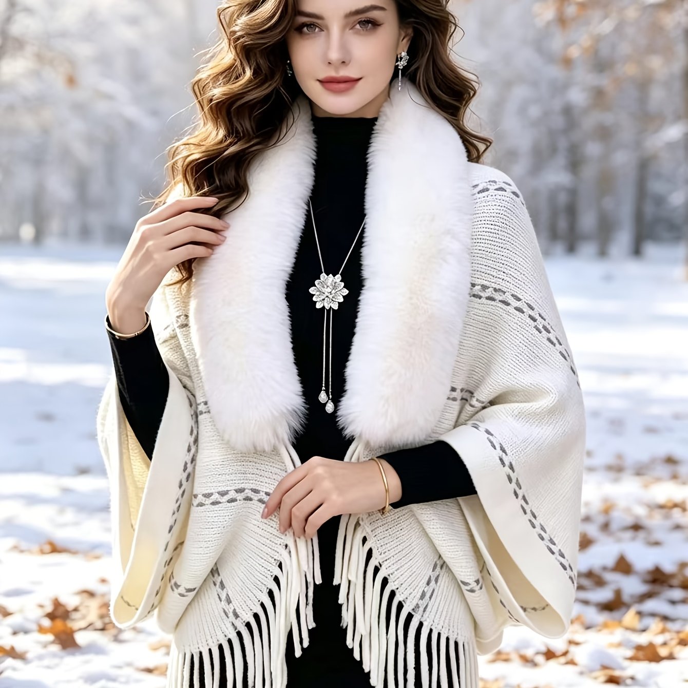 TEMU Grande Taille - Cape Femme Décontractée Printemps Automne 2026, Haut de Gamme, Manteau Doux et de Qualité Supérieure, Châle Tendance