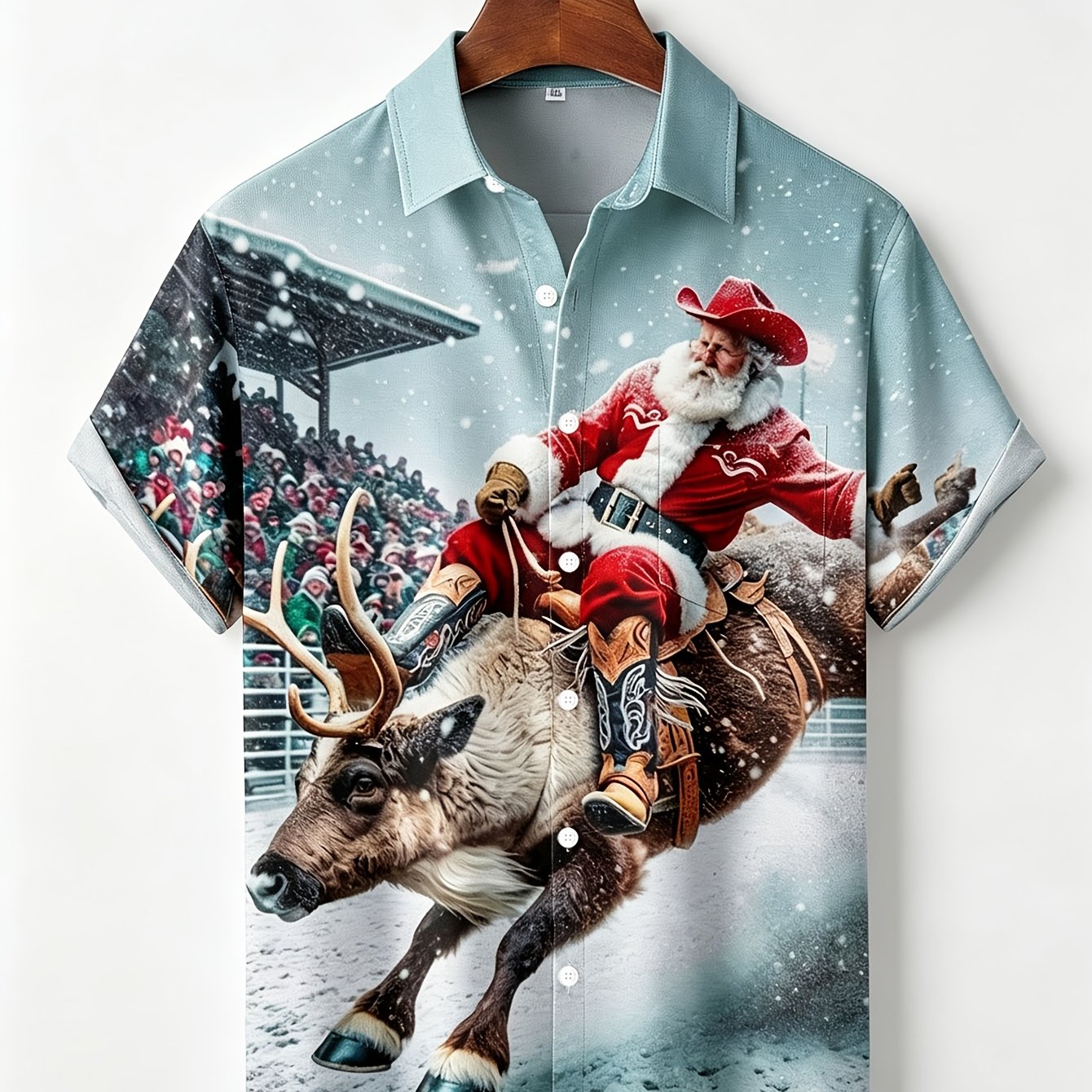 TEMU Men's Holiday Short-sleeve Shirt With Santa Claus Riding A , Mens Gifts Ideas