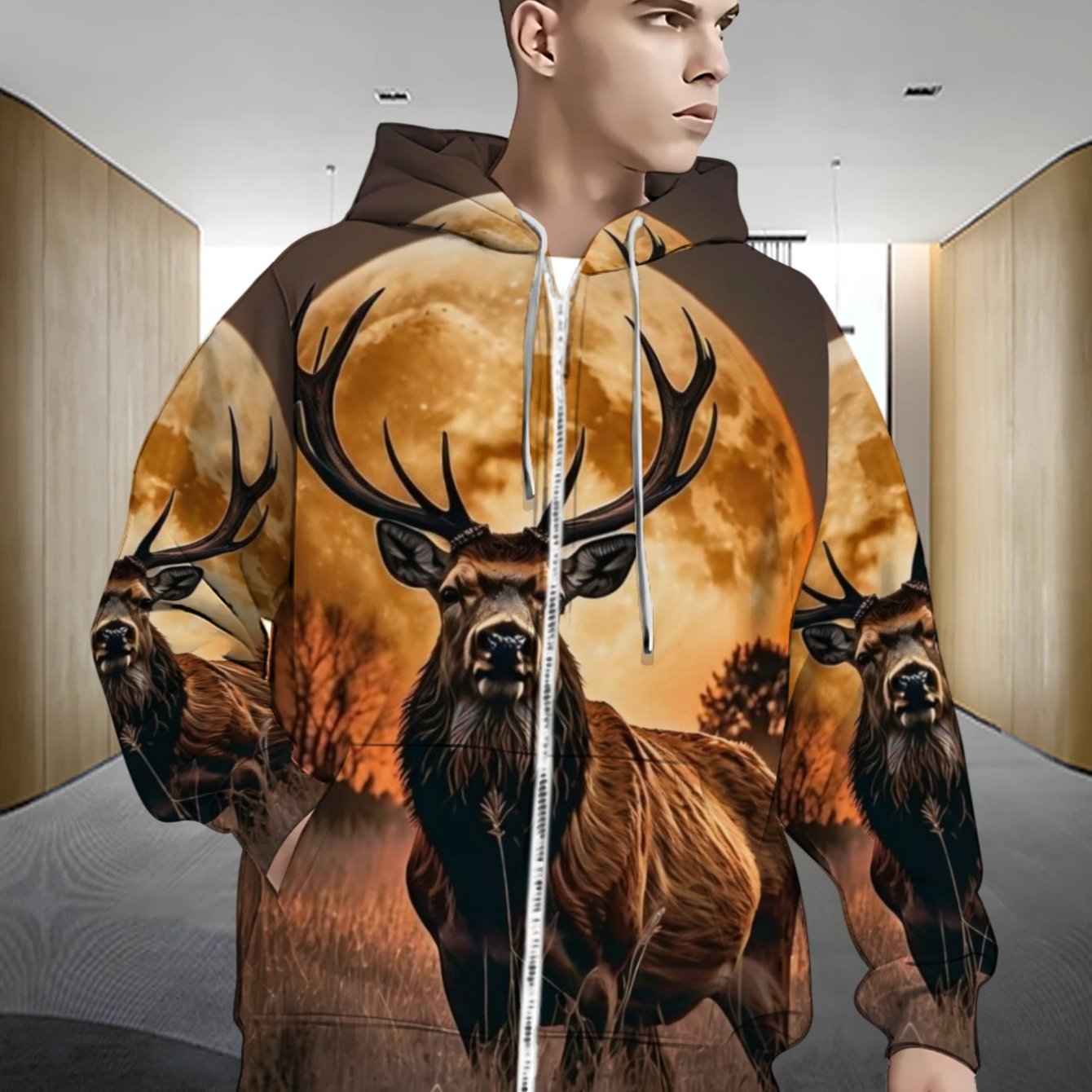 TEMU Men's Hoodie With Design, Lightweight And Durable For Outdoor Activities, Perfect For Hunting, Camping, Or Casual Wear, Warm And Comfortable,