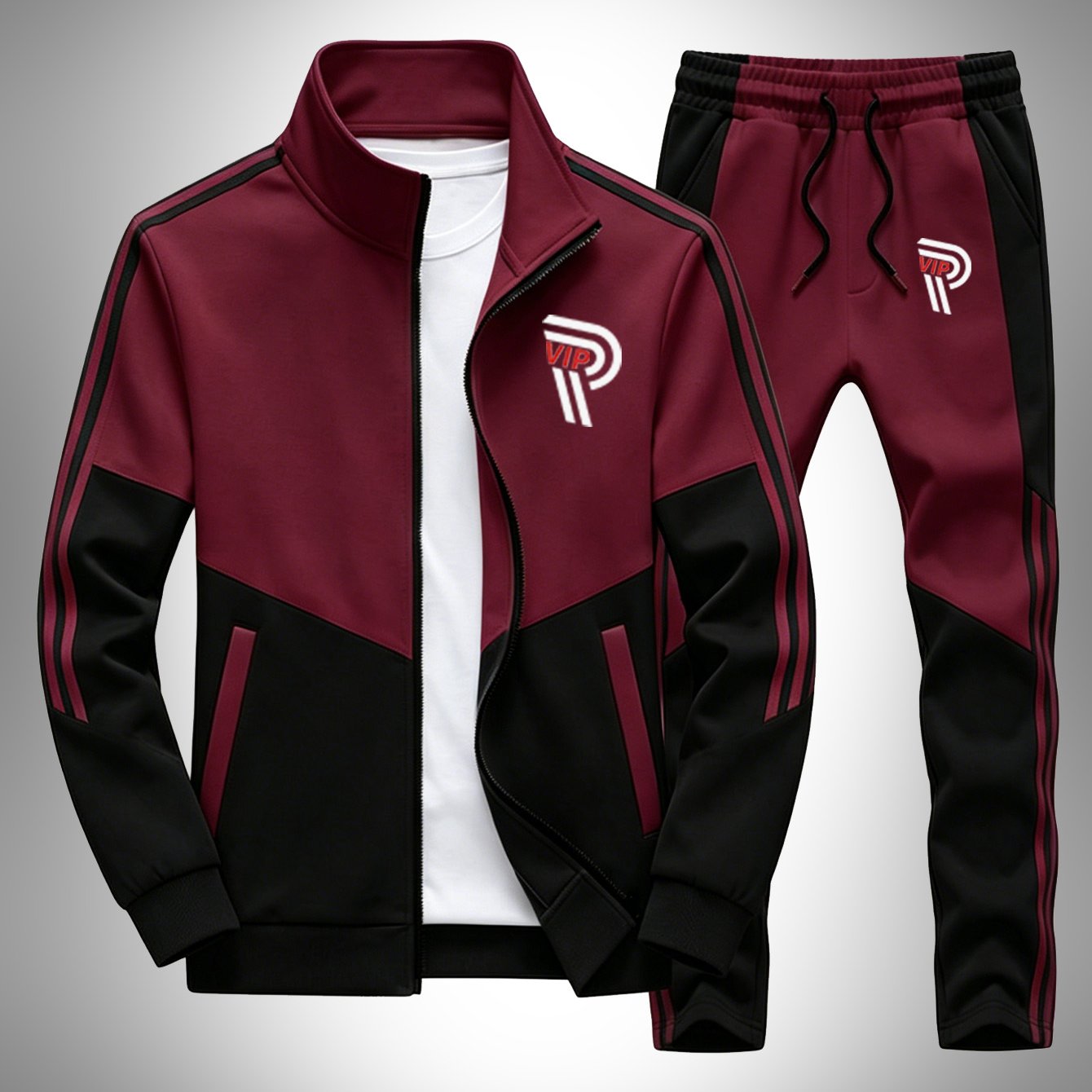 2pcs Set, Men's Casual Sports Stand Collar Jacket And Pants Combo: Ideal For Gifting On Any Occasion, Unisex Design