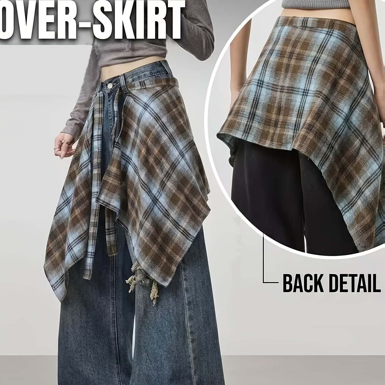 TEMU 1pc Spring And Summer Y2k Style Hem Skirt, Essential For Layering With Plaid, Sweatshirt And Skirt Hem Extension Strap, Style, Versatile Fashion