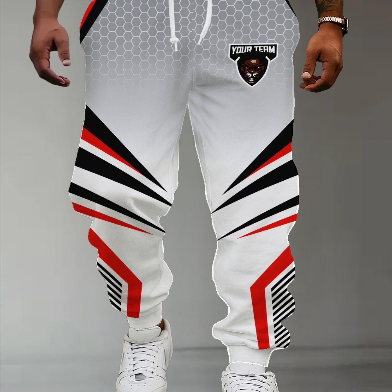 TEMU Men's Loose- Printed Pants, Print, Breathable And Stylish Streetwear