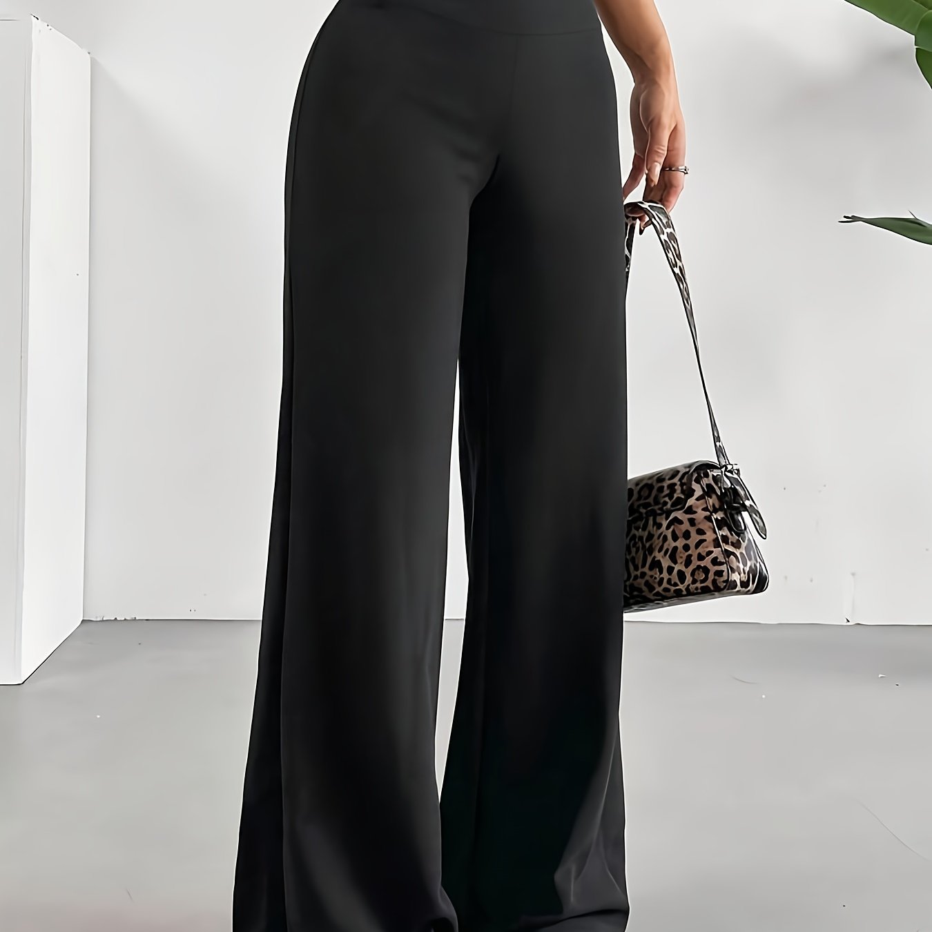 Women's High-waisted Straight-leg Flared Pants, Versatile For Pairing With Shoes And Suitable For Multiple Occasions