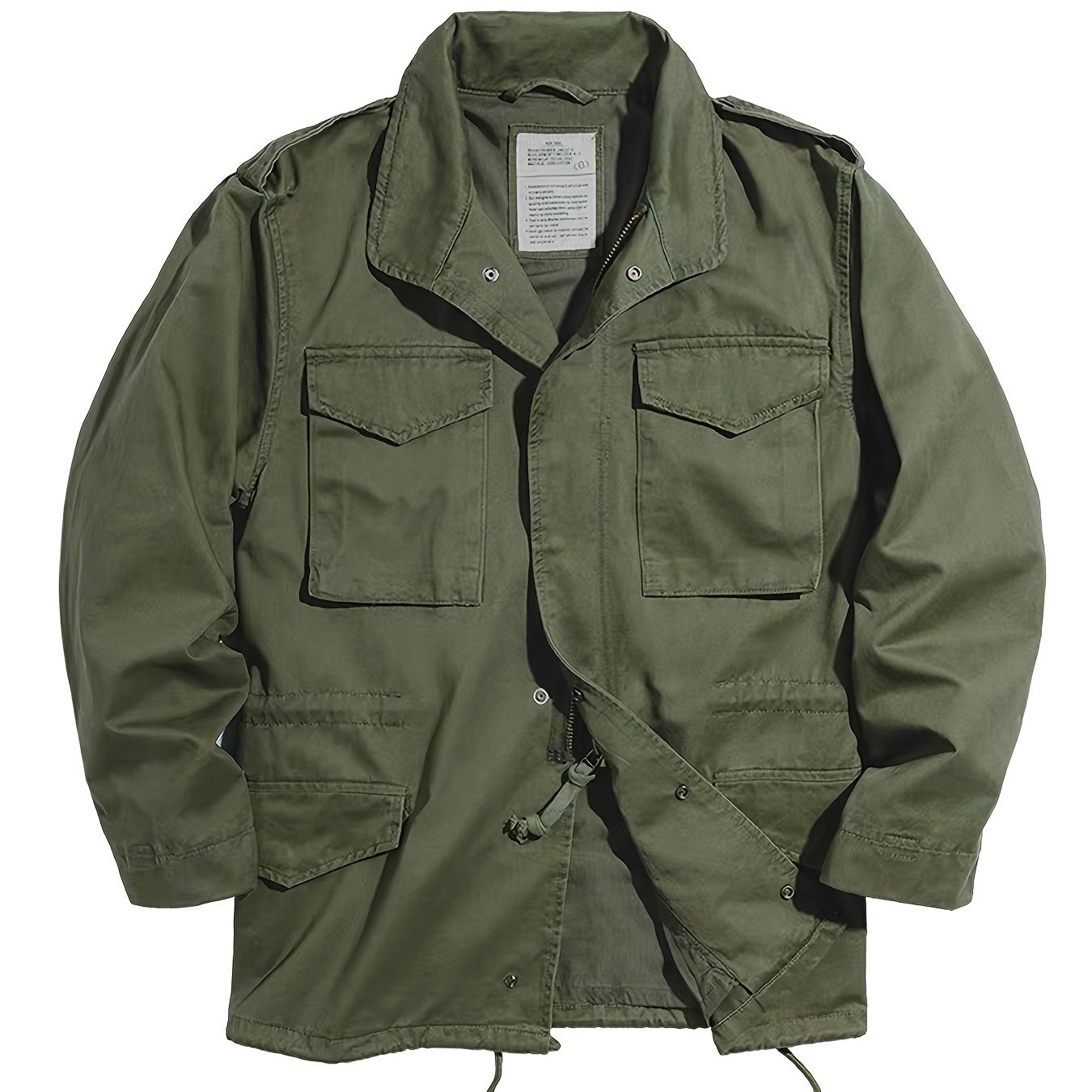 mens cotton retro collar zipper jacket m65 field - Temu Poland