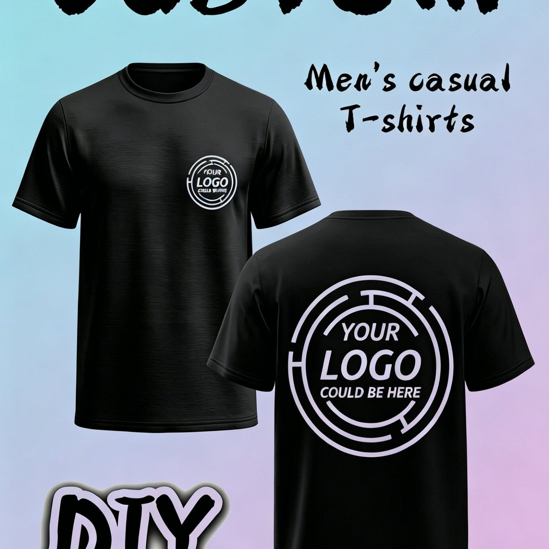 TEMU Men's T-shirt - Customizable With Designs, Text, And Logos | Casual Fit, Machine Washable, Available In Multiple Colors, Personalized Apparel,