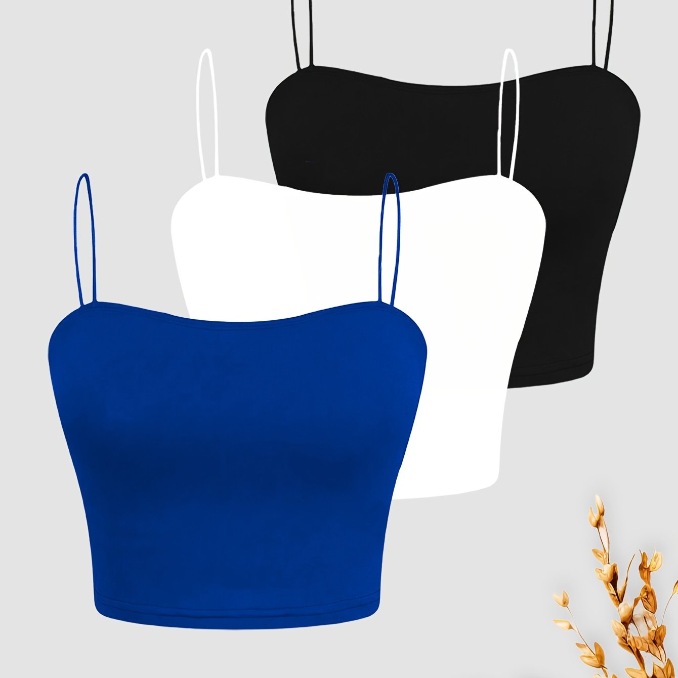 TEMU A Stylish -piece Women's Outfit Featuring A Sleeveless Crop Top With Straps