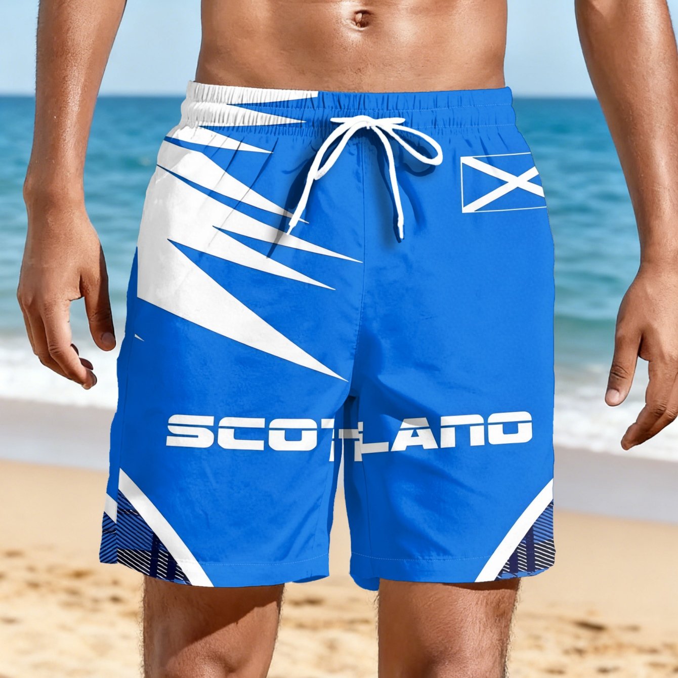 TEMU Men's Casual Athletic Shorts, With Scottish Elements And Text Print, Pants