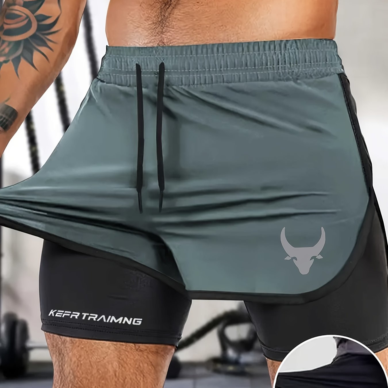 E-shop Herrenmode Print Kuhmuster Gym Training Sportliche Atmungsaktive Schnelltrocknende Shorts