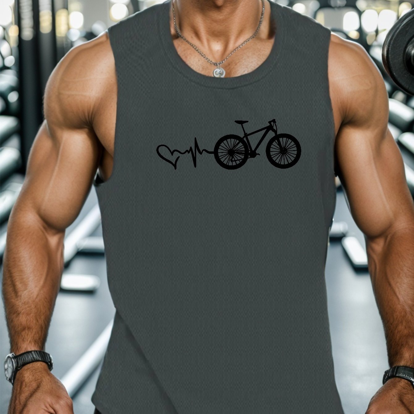 TEMU Love Ecg Bicycle Standard Size Men's Vest