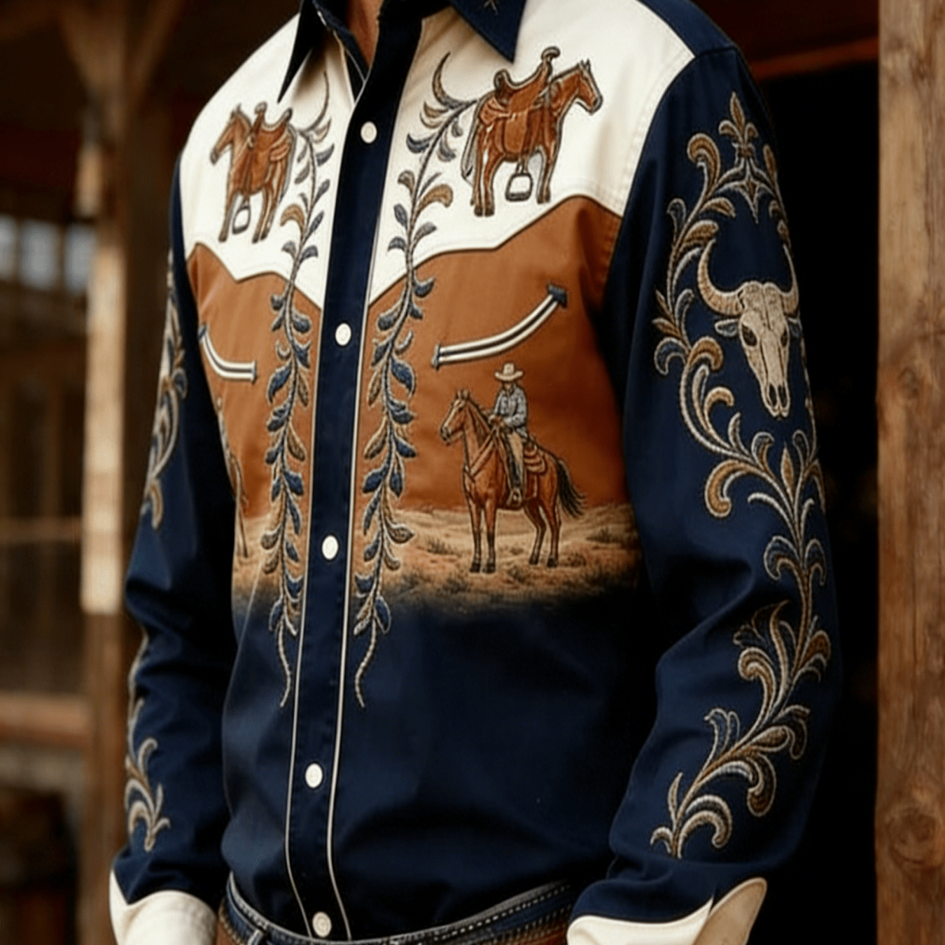 Men's Long Sleeve Floral Shirt, Men Shirt Street Style And Lapel Long Sleeves Stretch Casual And Comfortable