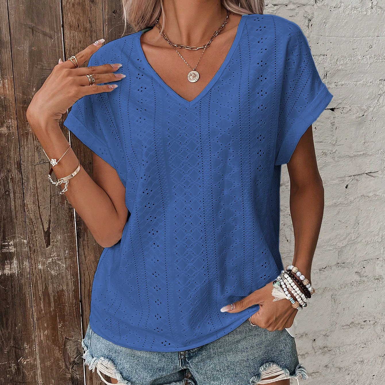 TEMU Haut Femme Décontracté Style Western en Tissu Jacquard Ample pour Sorties