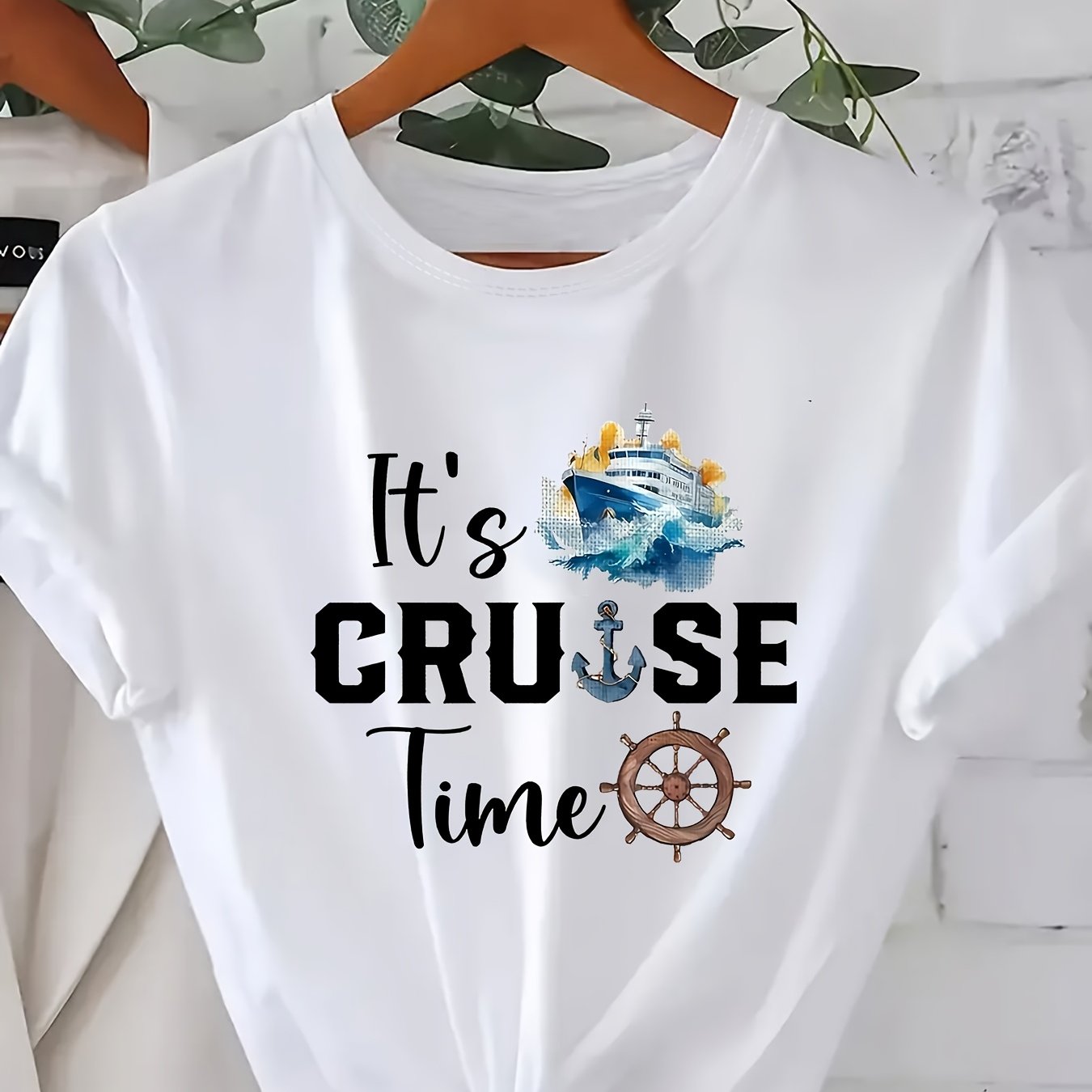 Plus Size - Plus Size - Ladies' Short-sleeve T-shirt With A '' Pattern, Designed For , Perfect For Comfortable And Casual Wear And Summer