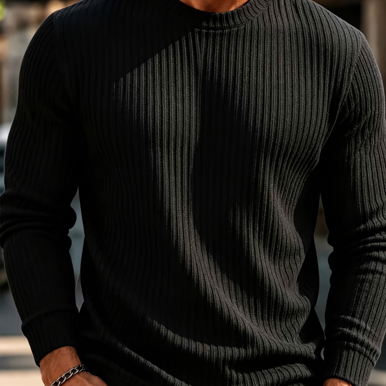 TEMU American Texture Long Sleeve T-shirt Men's Spring Autumn New Style 2026 Solid Comfortable Casual Versatile Loose Round Neck Base Layer Top