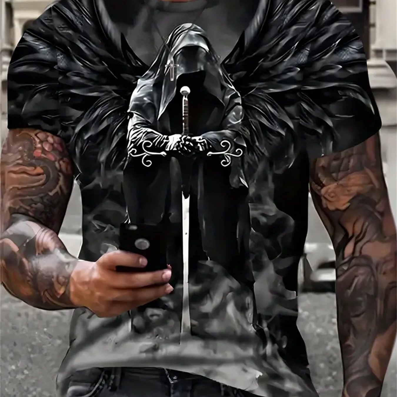 Image of Men's Horror Skull T-shirt 3d Print Vintage O-neck Short Sleeve Fashion Oversized T-shirts Men's Summer Street Clothing, Halloween