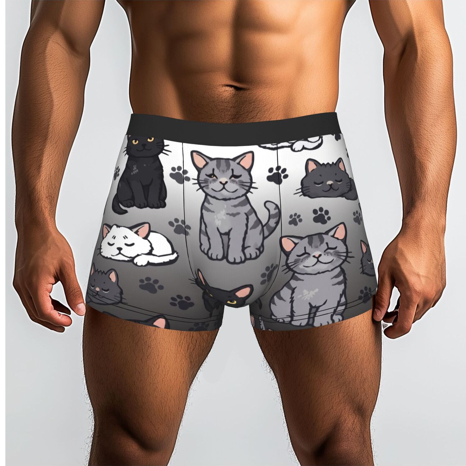 TEMU 1piece Cartoon Cute Cat Underpants Men's Panties Man Underwear Shorts Boxer Briefs