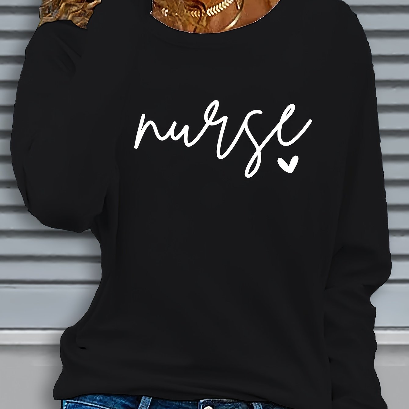 TEMU T-shirt à manches longues avec imprimé de lettres pour et l'hiver 53151