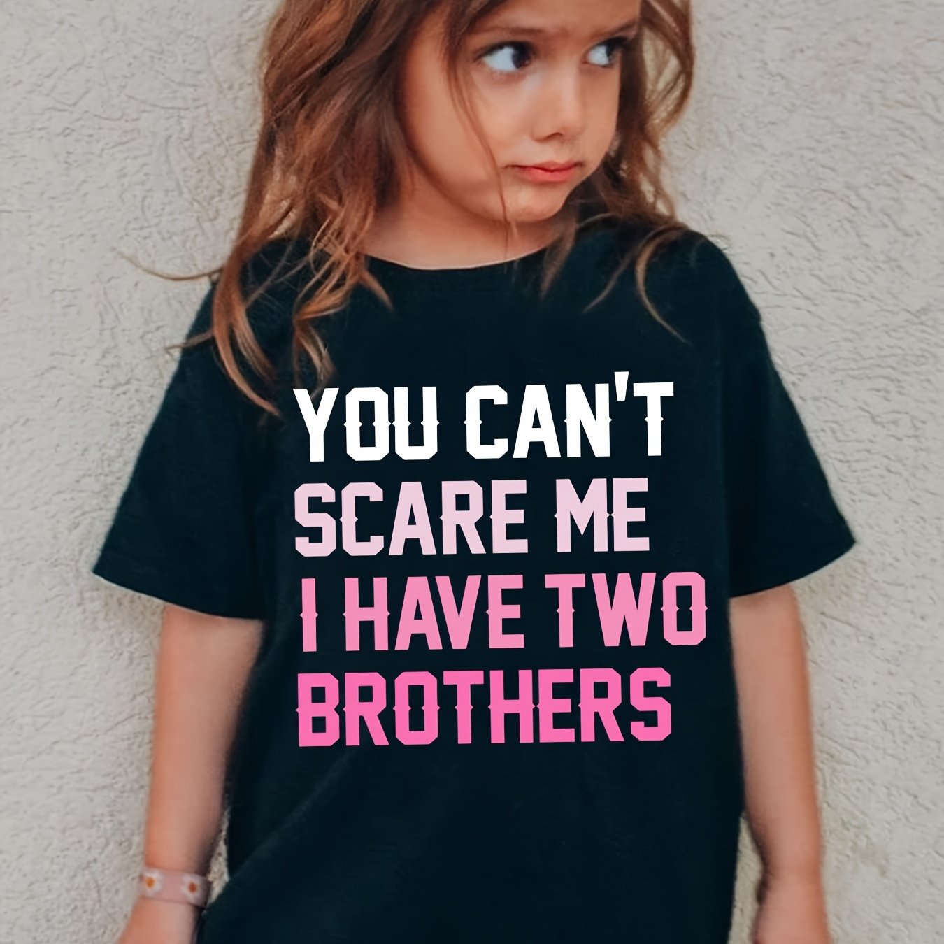 Summer Fashion Short-sleeve T-shirt For Girls With The Print 'you Scare Me I Have ', A Cute Casual Top For Children