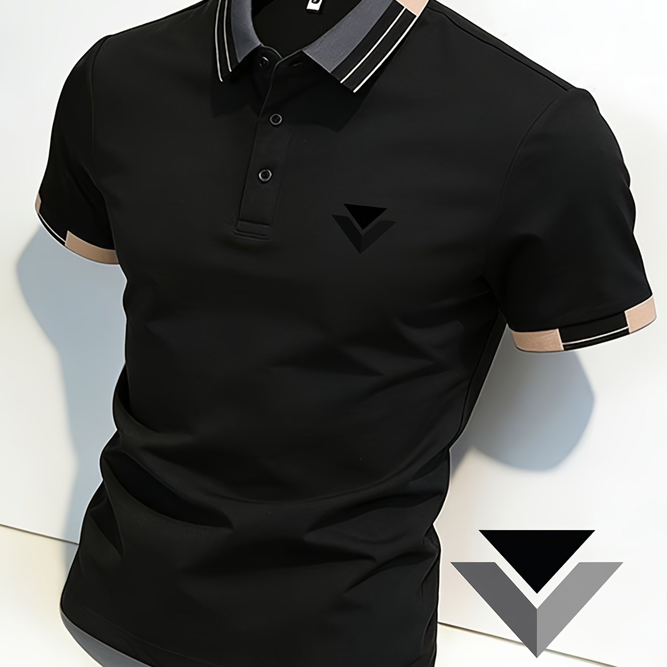 Men's Stylish Graphic Shirt: Featuring A Triangular Print. From Soft And Comfortable Fabric, This T-shirt Is An Ideal Menswear Top For Casual Wear, Fashion And Ease. With This !