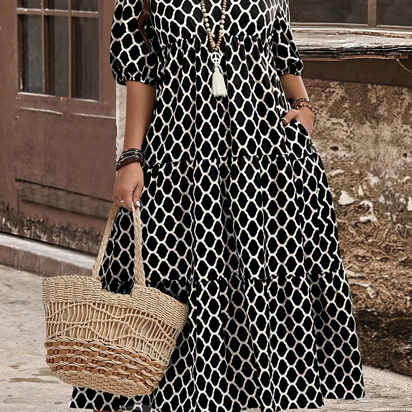 Plus Size - Plus Size - Targeted Extended Plus Size Women's Printed Dress