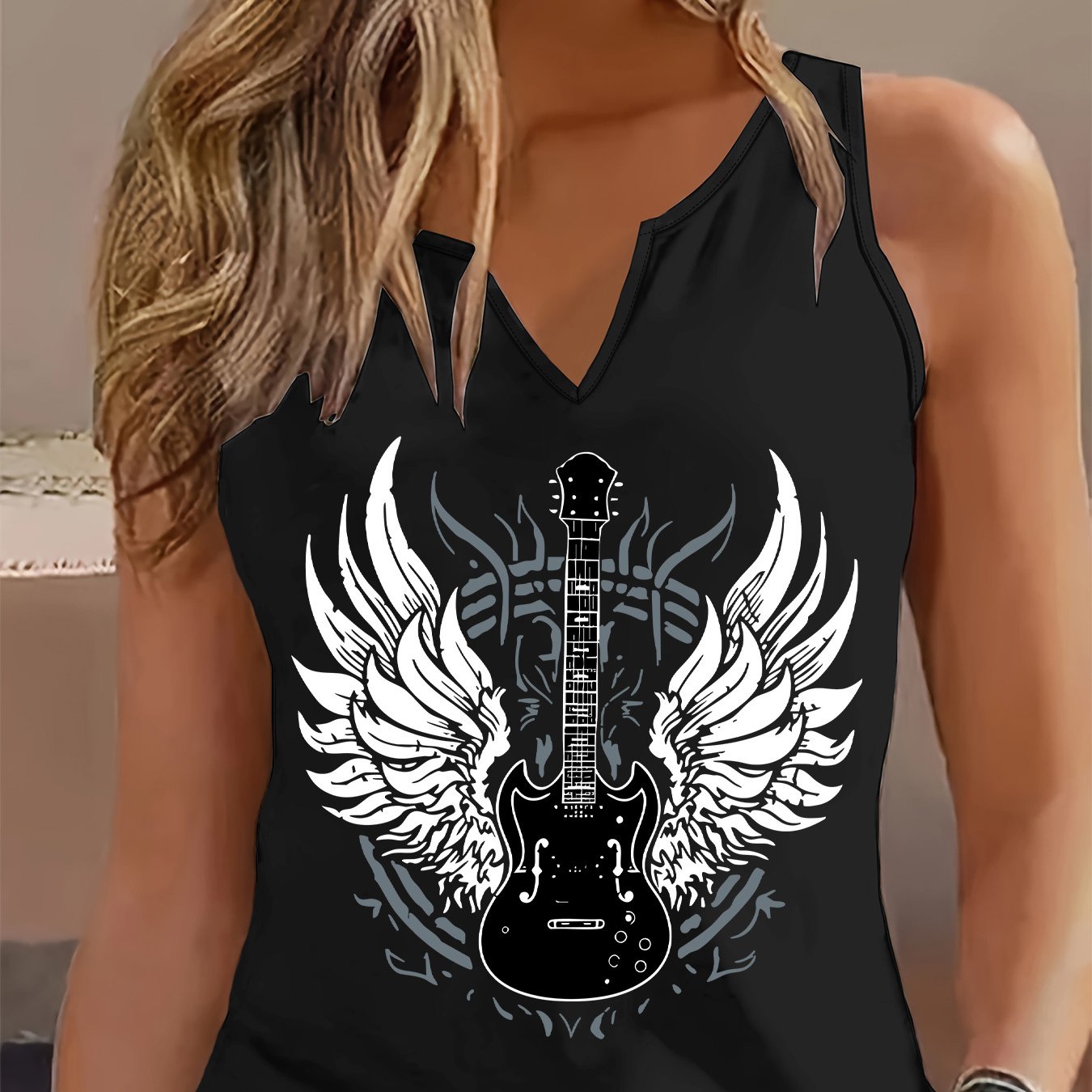TEMU Graphic Print Tank Top, Sleeveless Casual Top For Summer & Spring, Women's Clothing