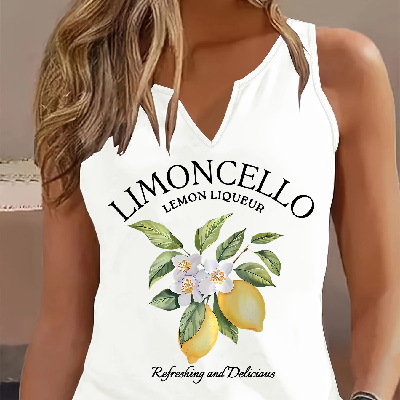 TEMU Graphic Print Tank Top, Sleeveless Casual Top For Summer And Spring, Women's Clothing