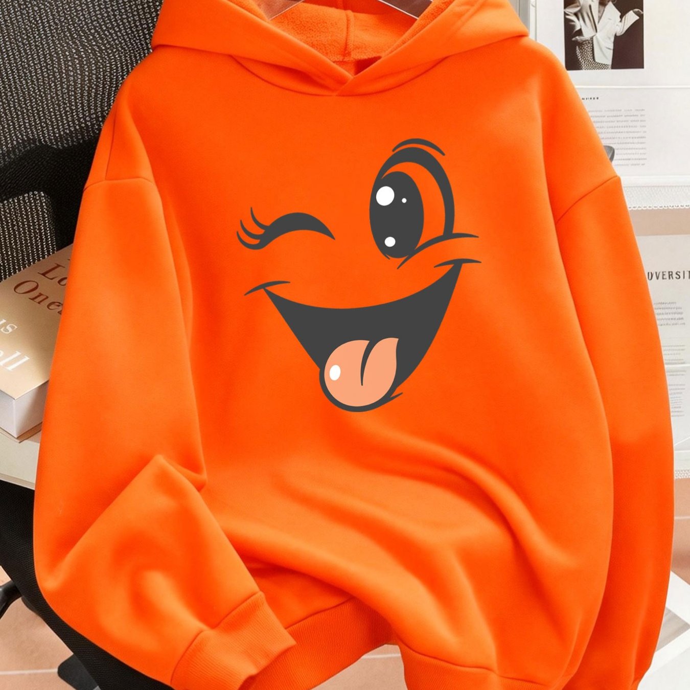 TEMU Plus Size 1pc Fashion Women's Autumn/winter Warm Hooded Sweatshirt With An Elegant And Beautiful Y2k Style Casual Sweatshirt Featuring A Cartoon
