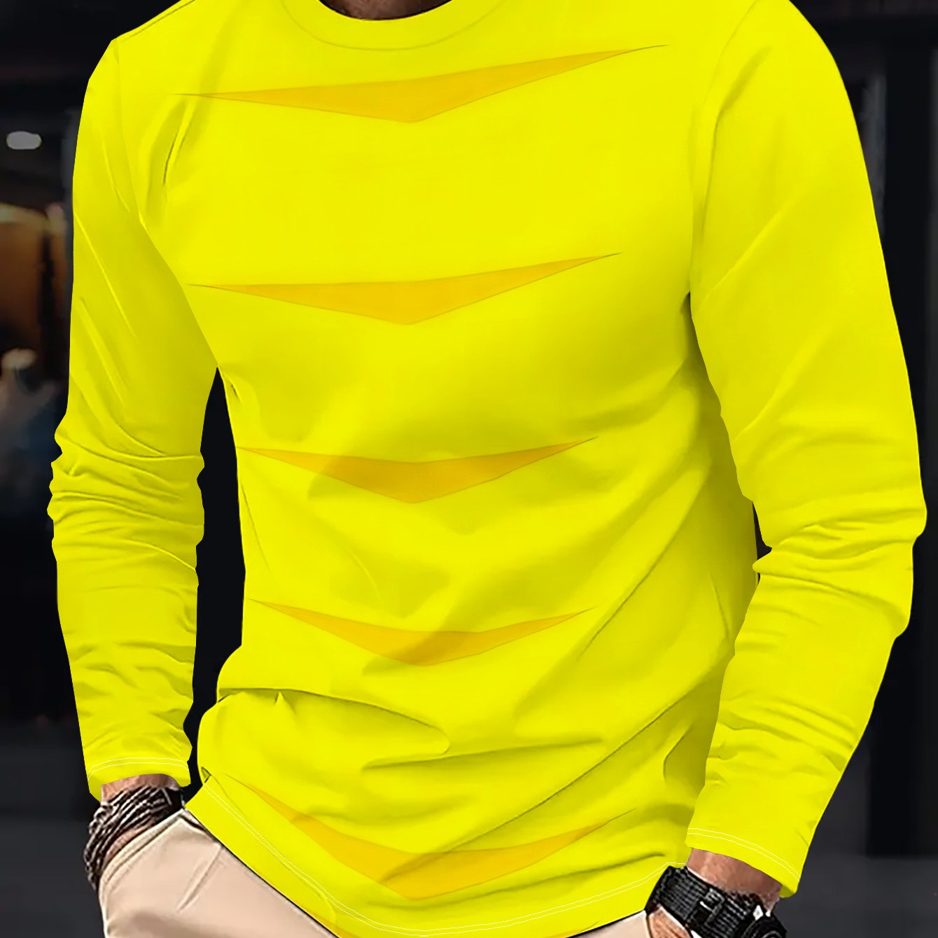 TEMU Men's Long-sleeve T-shirt Solid Color Round Neck Regular Fit Suitable For Layering Or Wear, Minimalist Tee For Spring/autumn Wardrobe Essential,