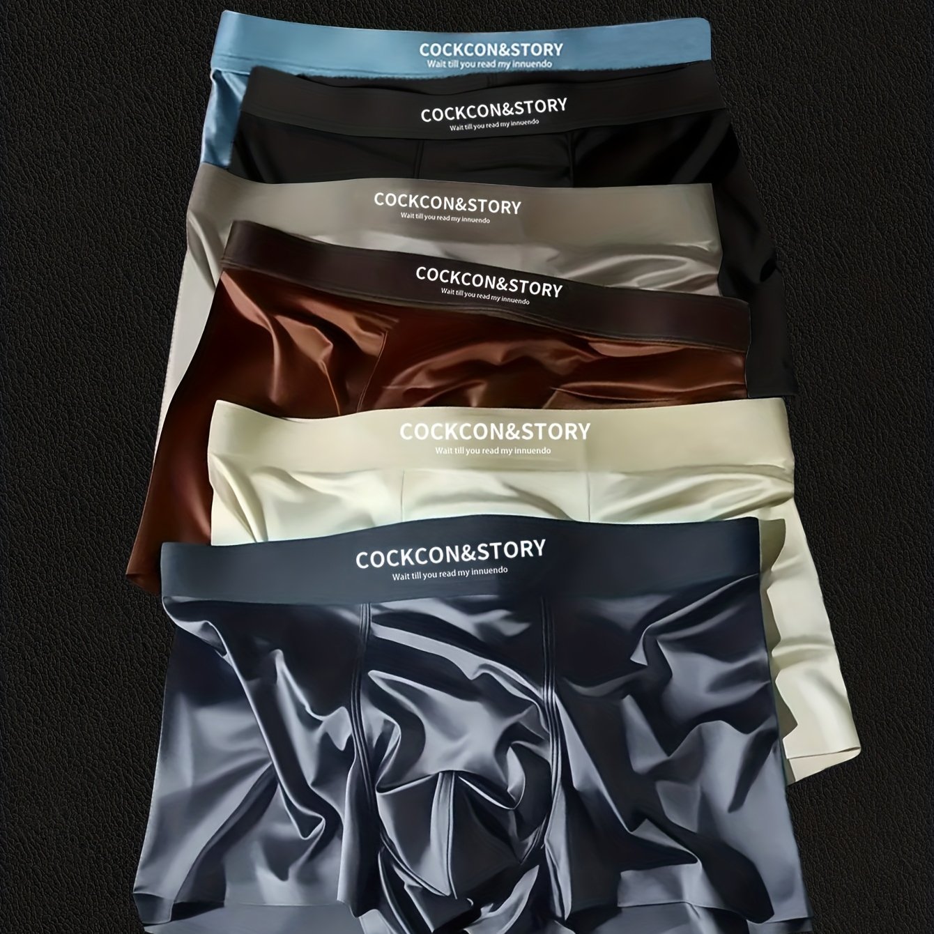 E-shop 6-teiliges Luxus Herren Unterwäsche Set: Glatte Textur, Weich und Bequem, Elastisch - Intim (Schwarz, Dunkelgrau, Weiß, Blau, Hellgrün, Braun),