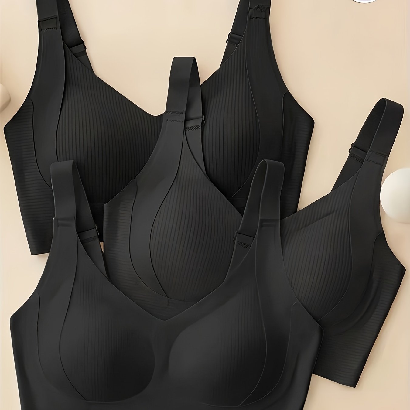 TEMU 3-delige set, (Vlaggenschipmodel) Verstelbare/Beugelloze, Hoogwaardige Aansluitende BH, Elegant/Modieus/Comfortabel, Alledaagse