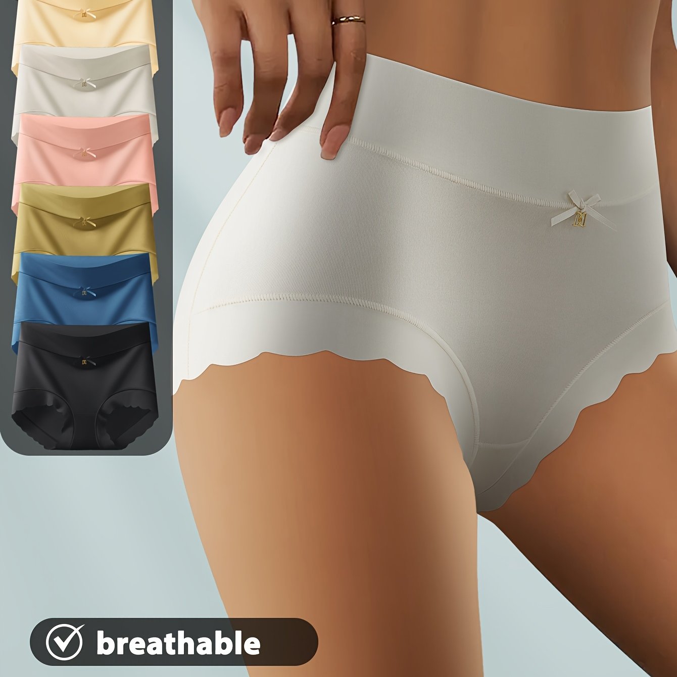 Image of 6 Pack Women' /nylon Full-coverage High-waisted Hipster Shaping Underwear - Tummy Control Lifter, (bows For), Non- Briefs For Daily Wear, Nylon/compatible With Bath & Swim - Ideal For All