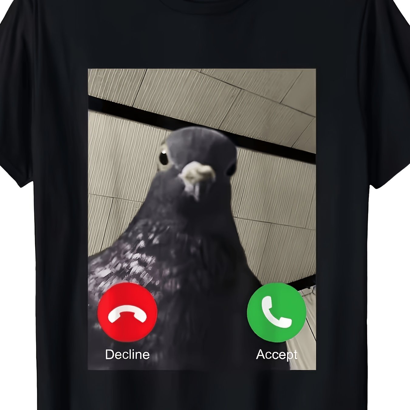 TEMU Humorous Pigeon Meme T-shirt, Brainstorming Tee, Suitable For Boys And Girls