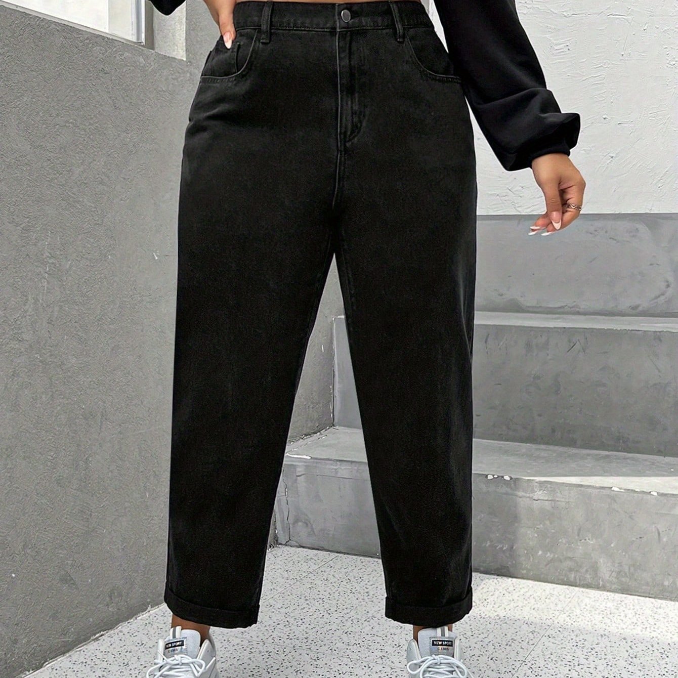 25aw Washed Denim, , Stretch Casual Trousers, Plus Size Women's Wear, Suitable For Commuting