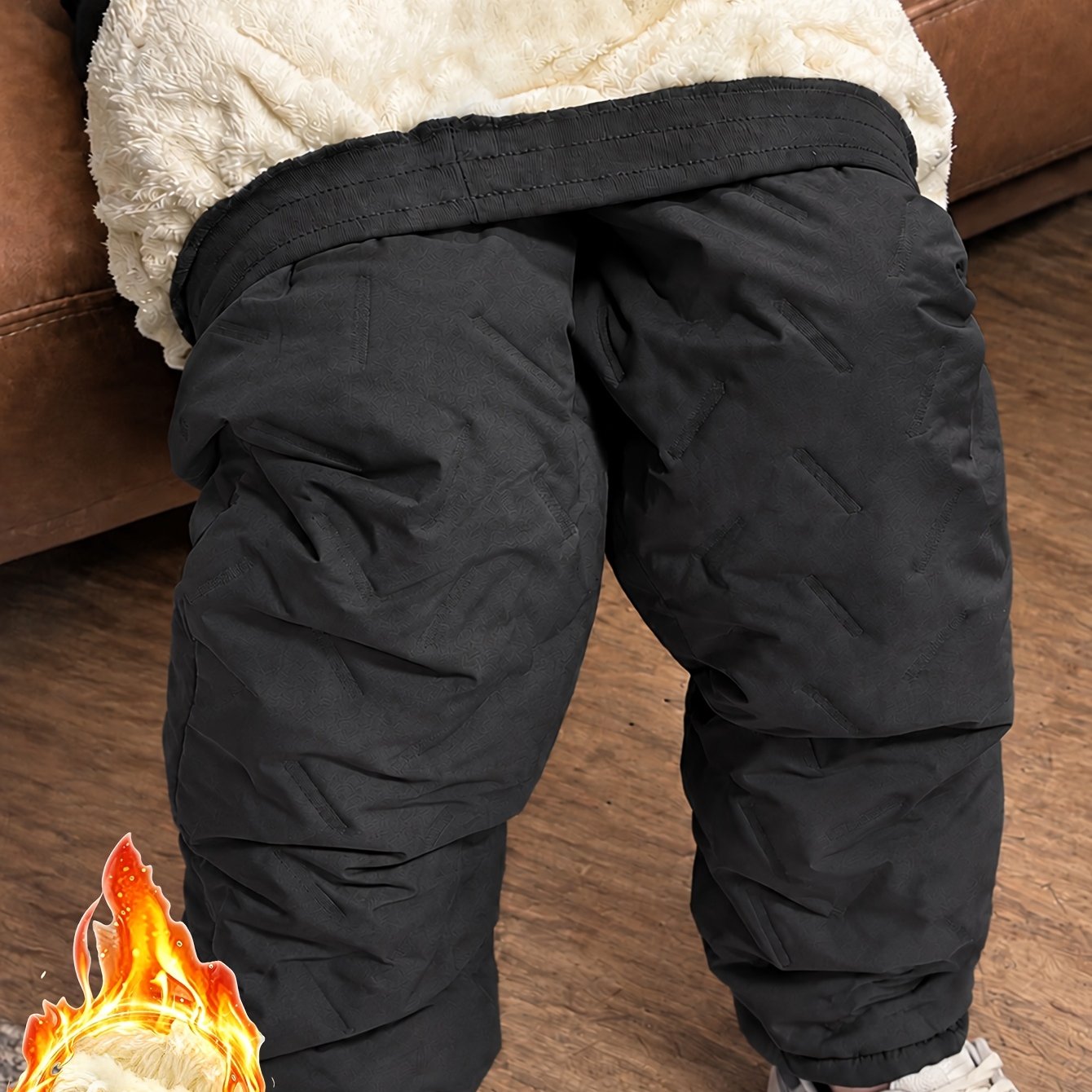 TEMU Pantalon pour Homme de Haute Qualité | Pantalon Décontracté Doublé pour Homme, Pantalon Thermique d'Hiver à Cordon de Serrage avec Poches, Coupe