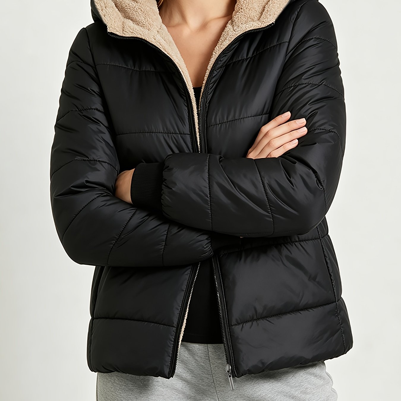 TEMU Chaqueta de Mujer Invierno con Capucha, y Acolchada
