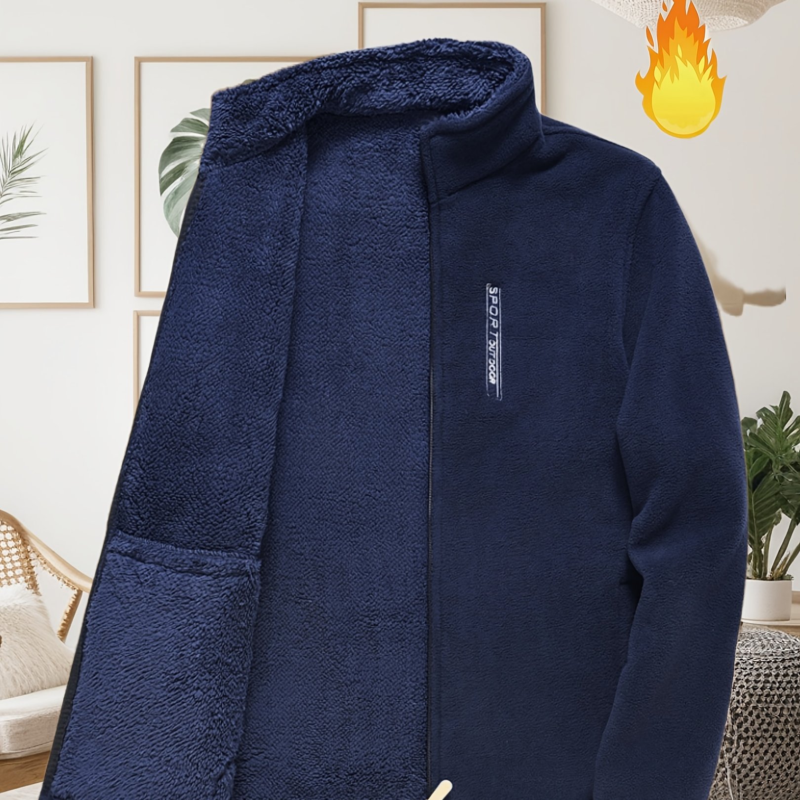 TEMU New Fleece-lined Jacket, Multiple Colors , Easy To Match, Women's Autumn And Winter Coat, Fleece-lined And Thickened Solid Color Casual Coat