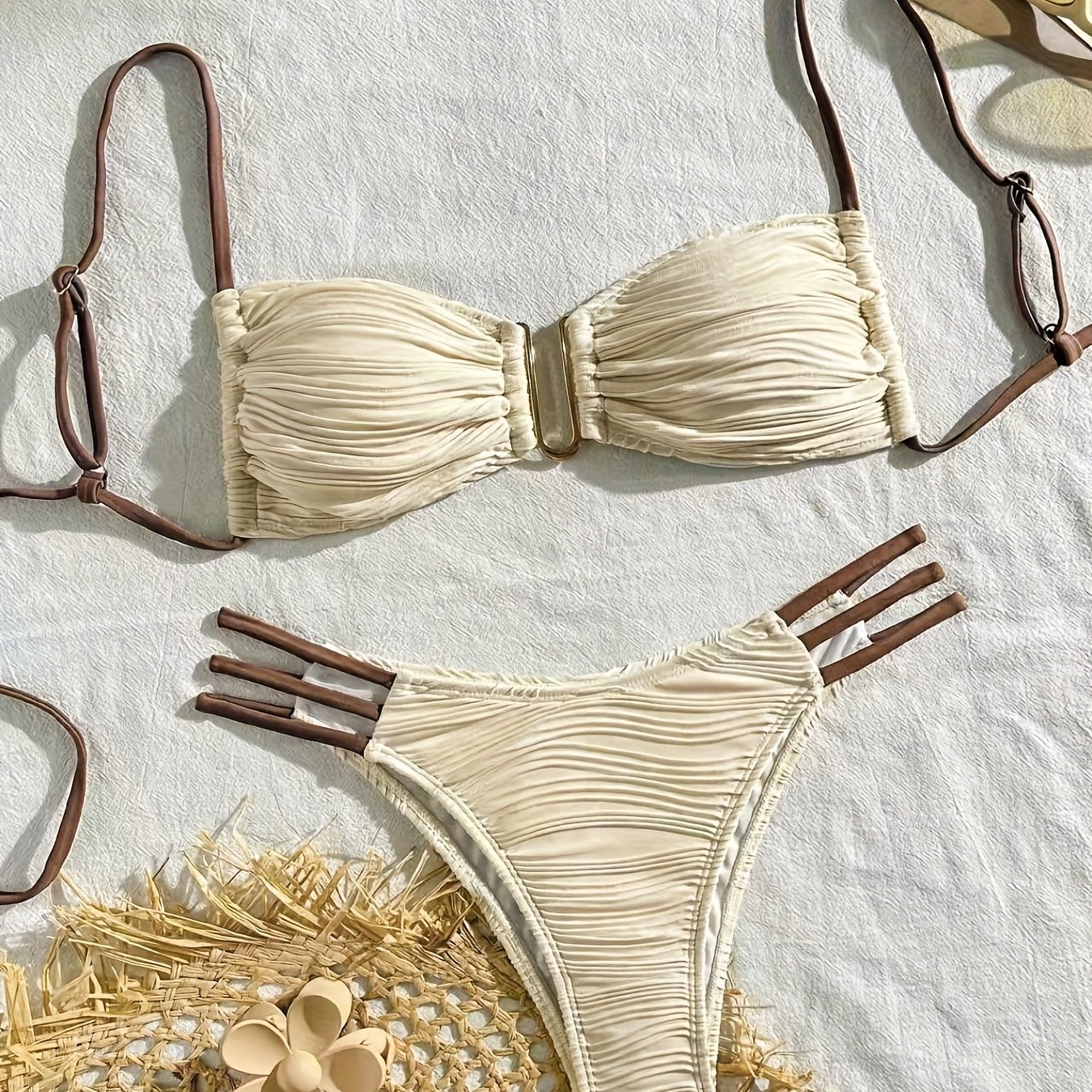 TEMU Cross-border European And American Two-piece Bikini Swimsuits, Three-point Sexy And Comfortable Women's Swimsuits Wholesale