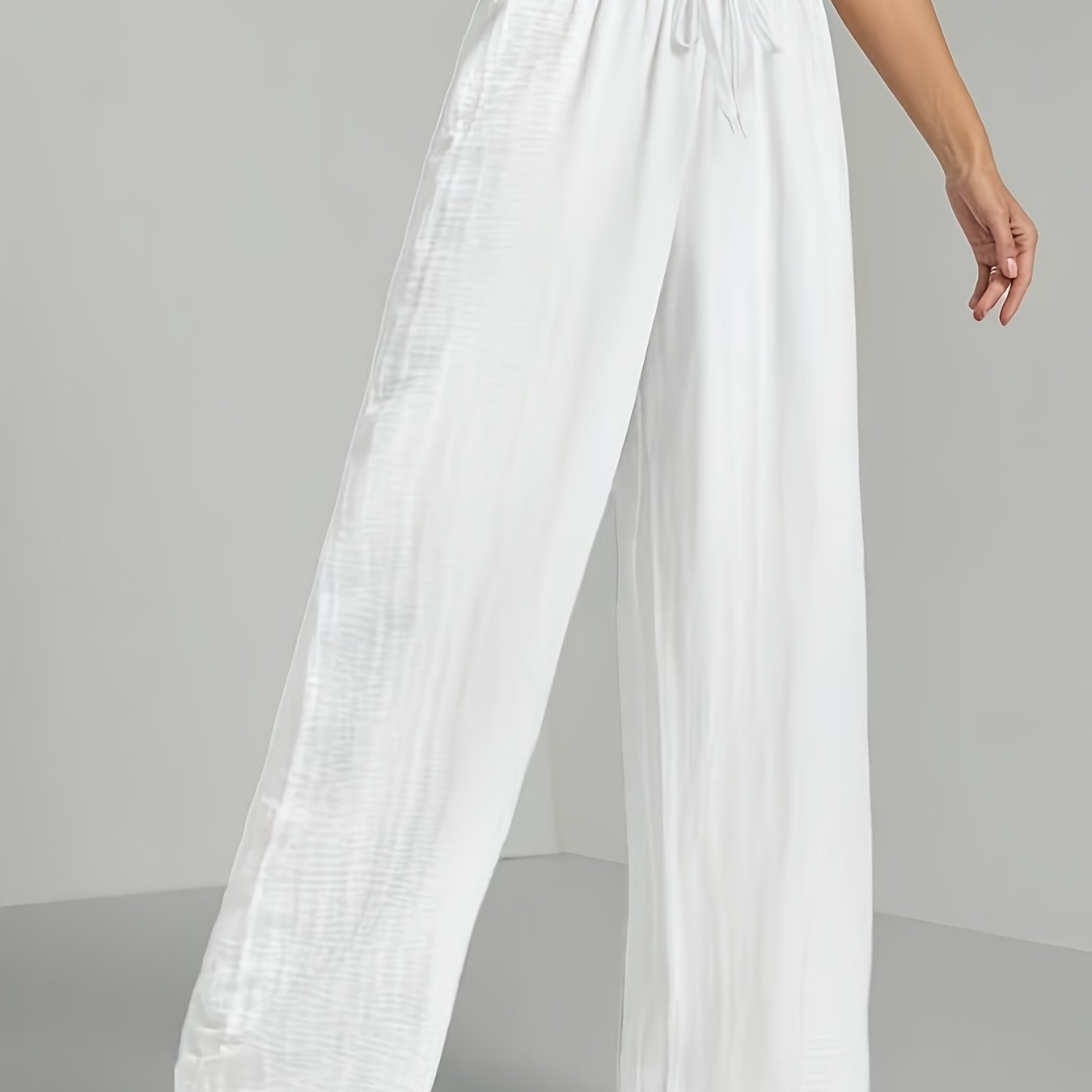 TEMU Pantalones casuales para mujer con cordón elástico al tobillo, cómodos para salidas