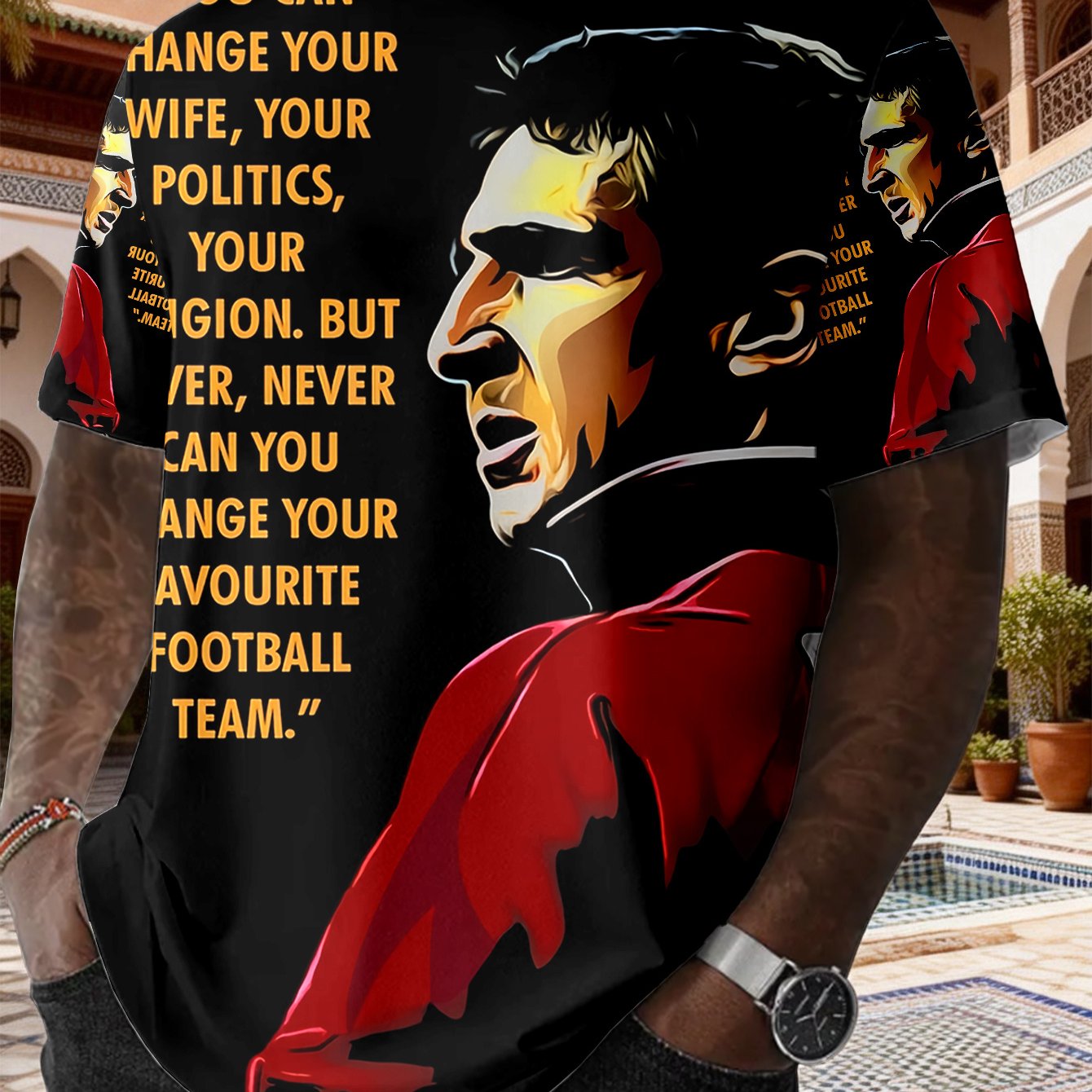 TEMU Printed Design â No Texture/no Embroidery/no Sequin Decoration, Not Jeans, Plus Size Men's Casual Short Sleeve, 1pc Football Themed Red Jersey